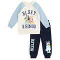 Bluey Boys' 2-Piece Fleece Sweatshirt and Pants Set Navy Tusk Bingo
