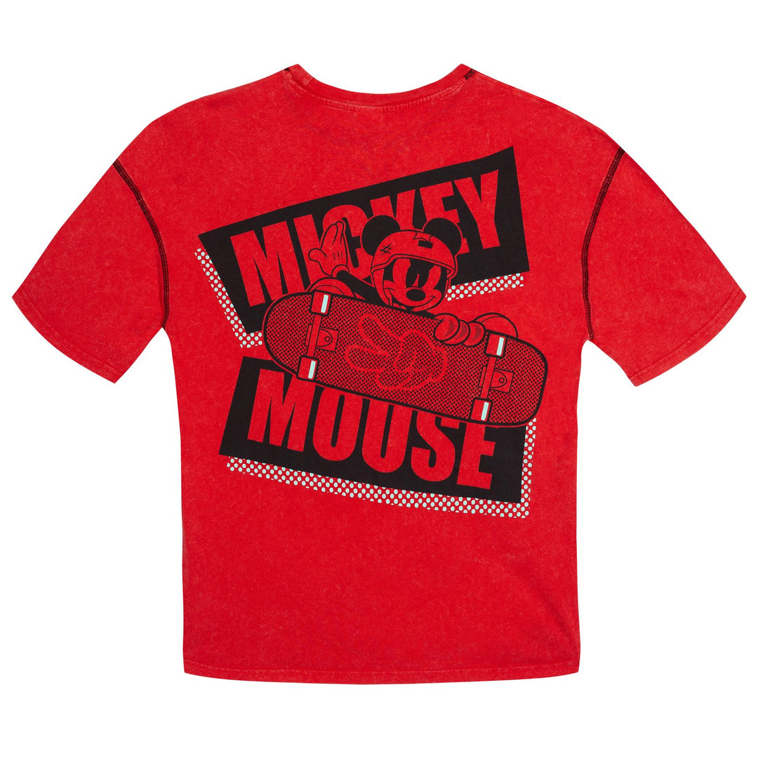 Disney Mickey Mouse Men's Short Sleeve T-Shirt Red Skate