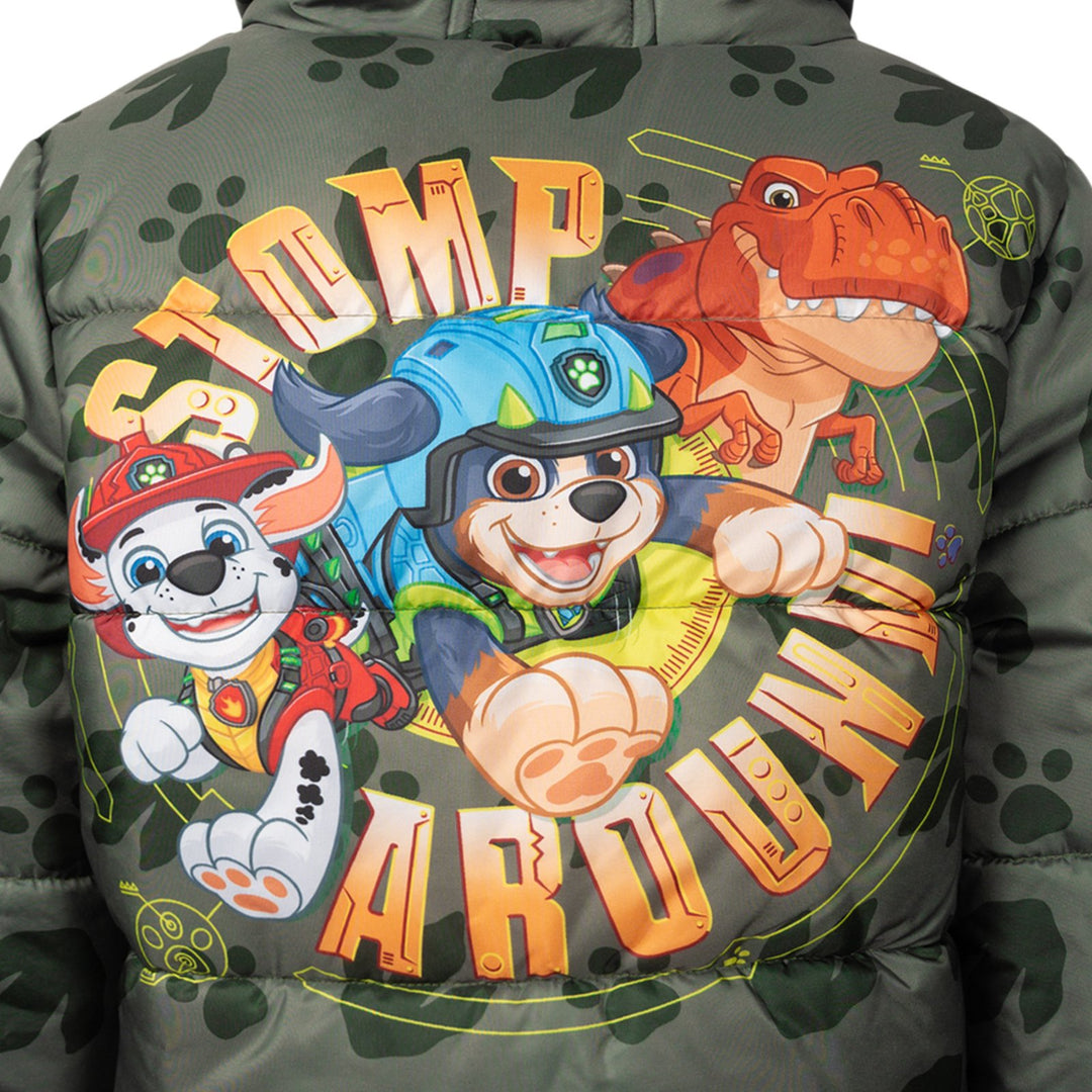 Paw Patrol Boys' Hooded Puffer Coat Chase Marshall Olive