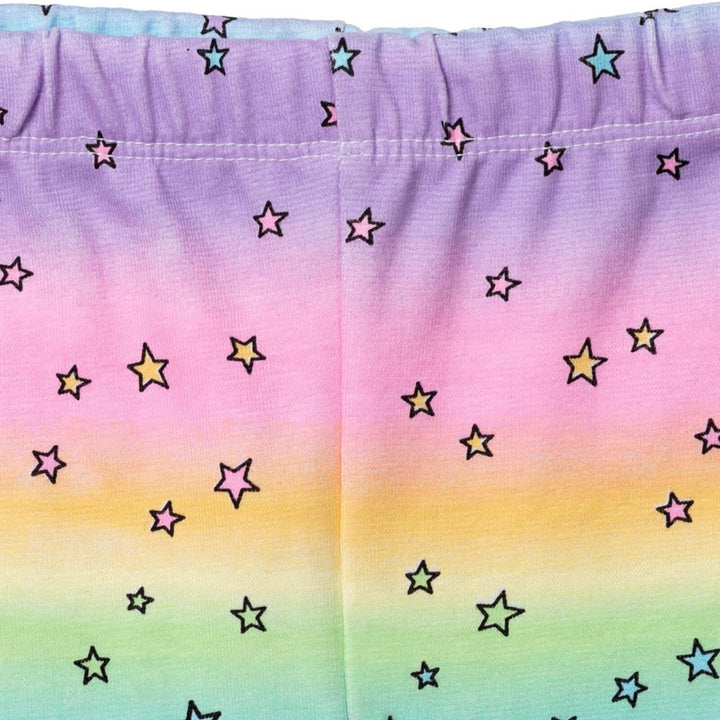 Star Wars The Mandalorian Grogu Girls' T-Shirt and Bike Shorts Set Pink Rainbow