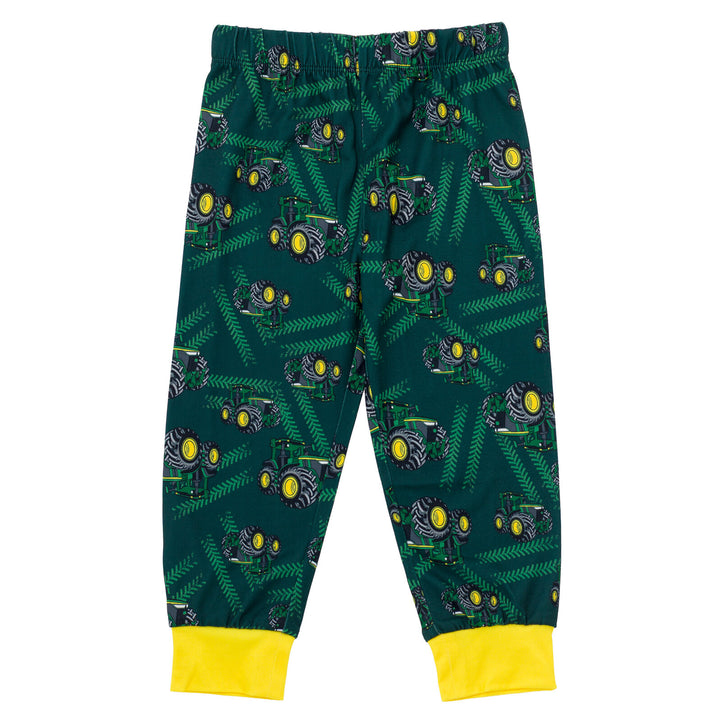 John Deere Boys' Pajama Shirt and Pants Set Green Black