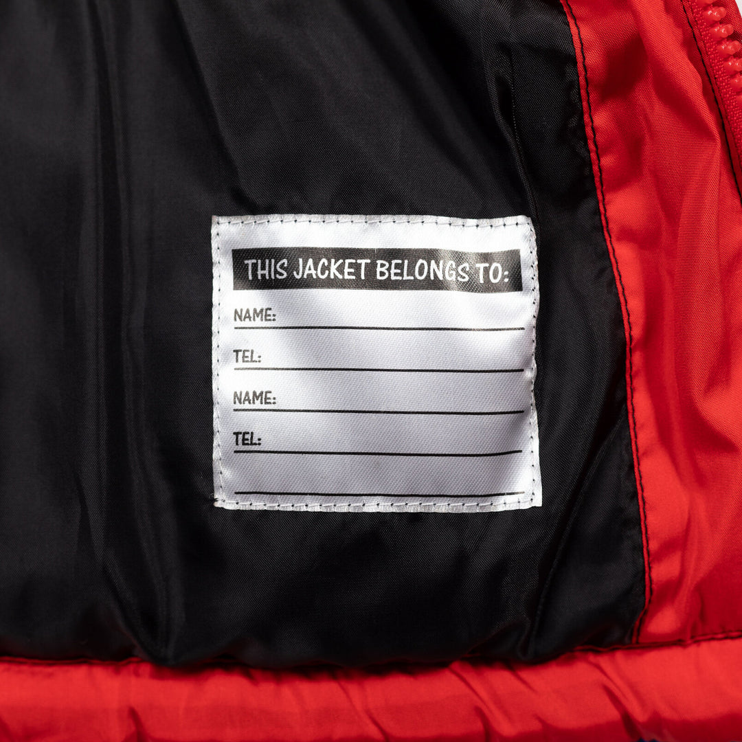 Marvel Spider-Man Boys' Hooded Zip-Up Puffer Jacket Red Blue