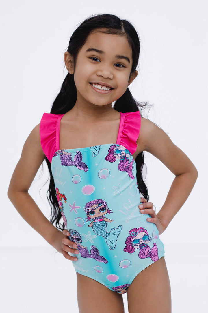 L.O.L. Surprise! Girls' One Piece Swimwear Aqua Ombre