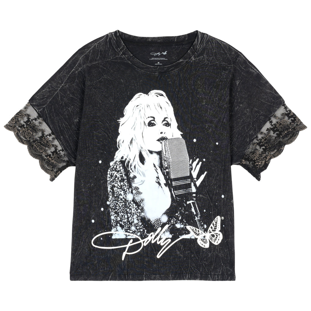 Dolly Parton Women's Short Sleeve T-Shirt Washed Black