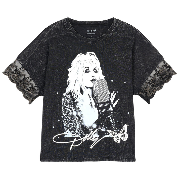 Dolly Parton Women's Short Sleeve T-Shirt Washed Black
