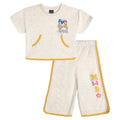 Minnie Mouse Girls' Varsity 2-Piece Tee and Pants Set Oatmeal Daisy