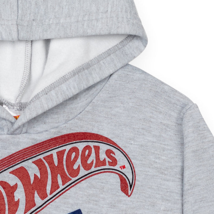 Hot Wheels Toddler Boys' Fleece Hooded Sweatshirt Heather Grey Cars