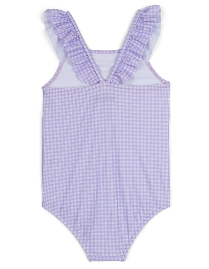 Minnie Mouse Girls' One Piece Swimsuit and Bucket Hat Set Lavender