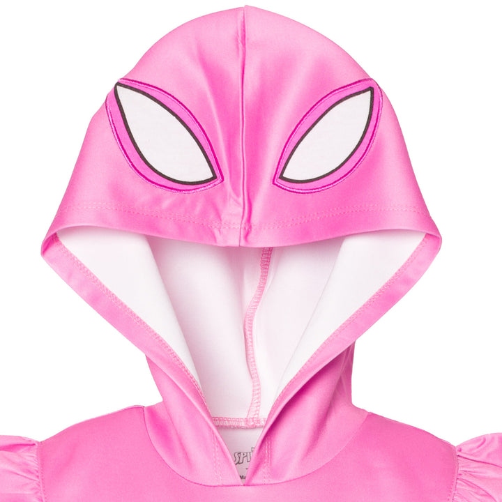 Marvel Ghost-Spider Girls' Cosplay Hooded Tutu Dress Ghost Pink
