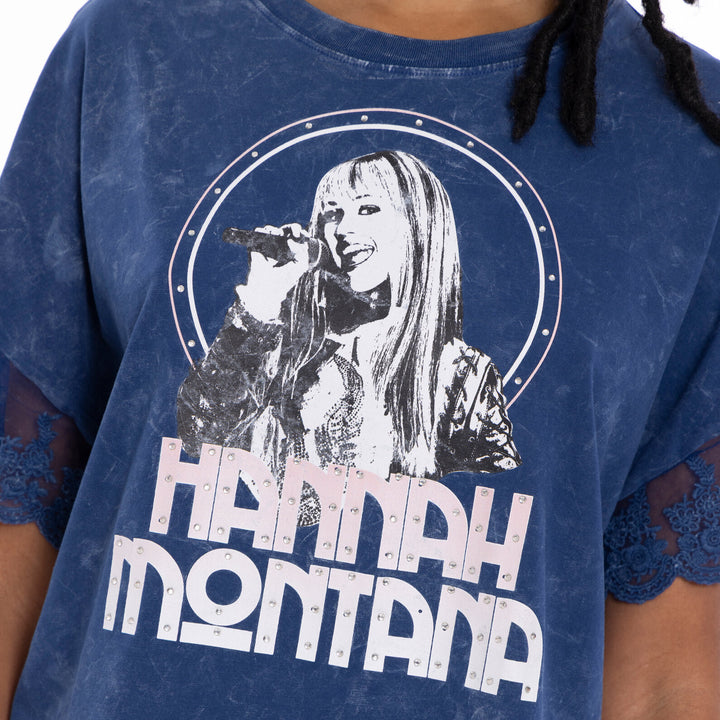 Hannah Montana Women's Short Sleeve T-Shirt Blue Wash