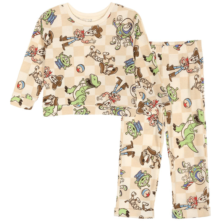 Disney Toy Story Boys' Loungewear 2-Piece Sweatshirt and Pants Set Gingham