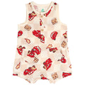 Cars Lightning McQueen Cotton Gauze Henley Sleeveless Romper