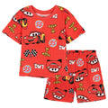 Cars Lightning McQueen Waffle Knit Drop Shoulder T-Shirt and Shorts Outfit Set