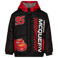 Cars Zip Up Winter Coat Puffer Jacket with Fleece Lining Toddler to Little Kid