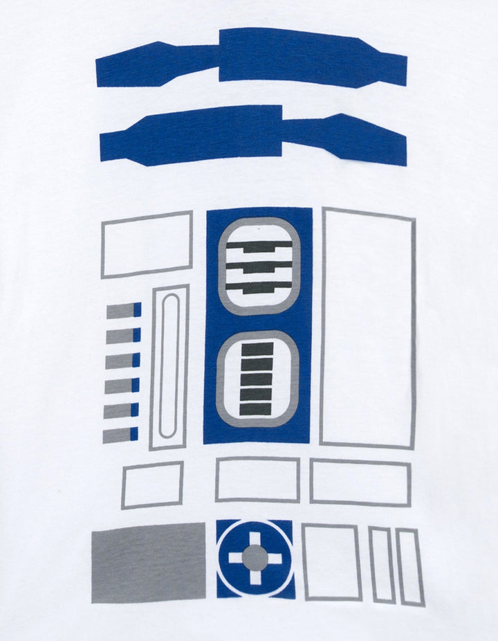 Star Wars Adult Men or Women Cosplay Hooded T-Shirt White Blue R2D2