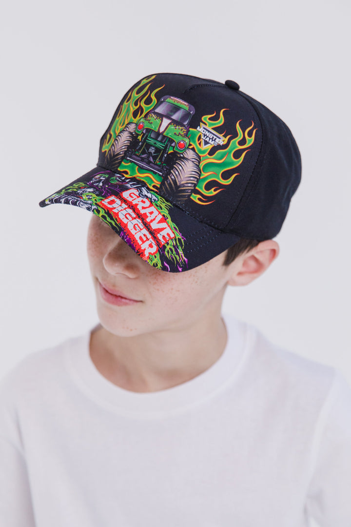 Monster Jam Grave Digger Boys' Baseball Cap Black
