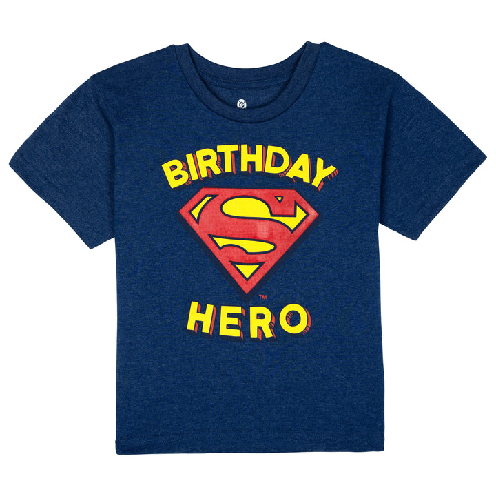 DC Comics Justice League Superman Boys' Short Sleeve T-Shirt Navy Birthday