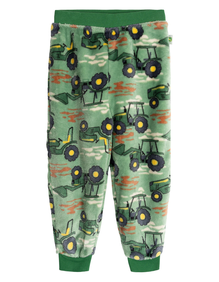 John Deere Boys' 2-Piece Fleece Sweatshirt and Pants Set Green Camo Tractors