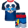 Disney Mickey Mouse 2-Piece Rash Guard and Swim Trunks Set Navy Blue
