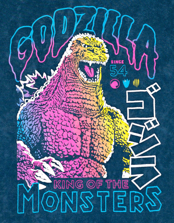 Godzilla Men's Short Sleeve T-Shirt Mineral Wash Navy