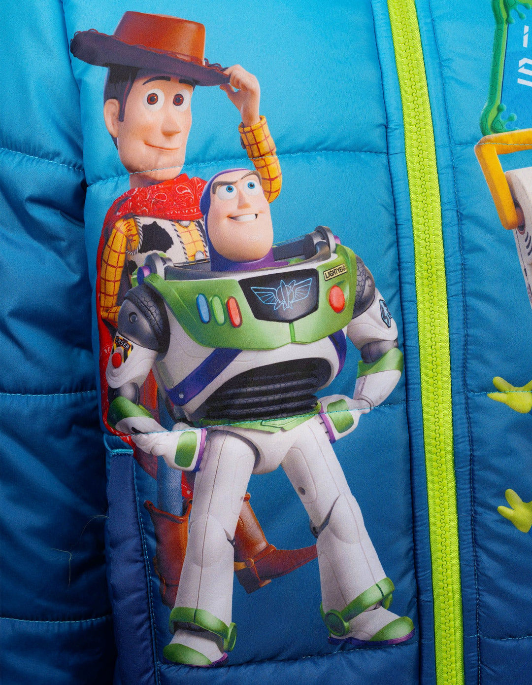 Disney Toy Story Boys' Hooded Puffer Jacket Navy Blue Woody Buzz