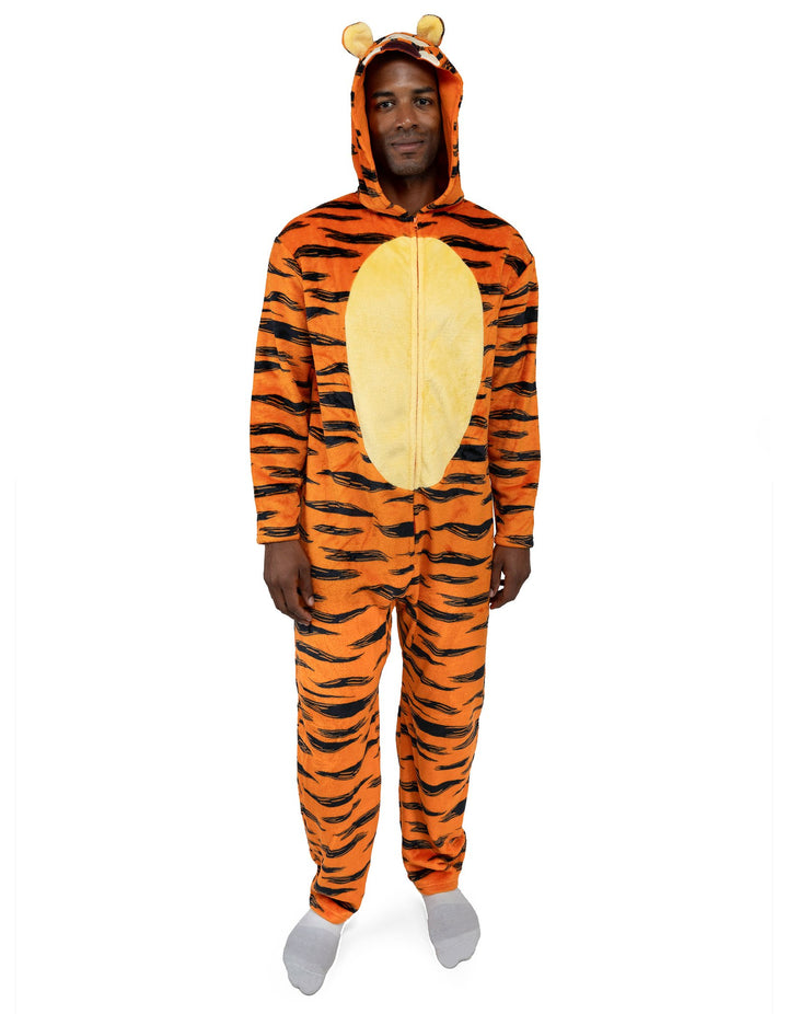 Disney Winnie the Pooh Tigger Adult Men or Women Coverall Stripe Orange