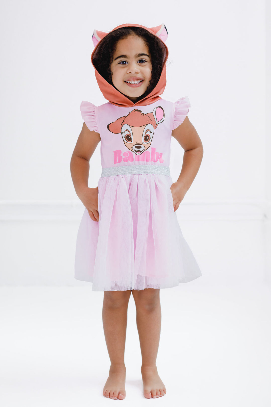 Bambi Girls' Cosplay Hooded Dress Pink Brown