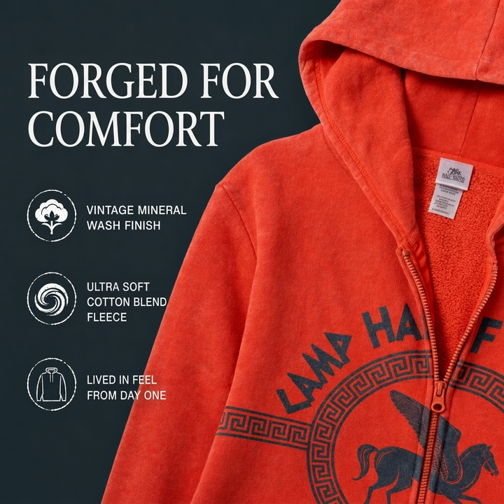 Disney Percy Jackson and the Olympians Cosplay Fleece Zip-Up Hoodie Mineral