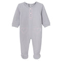 Cozeeme Baby Girls' Footed One Piece Sleep N' Play Grey Pink Hearts