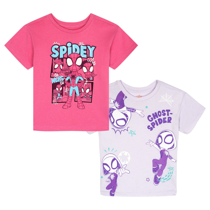 Marvel Spidey and His Amazing Friends 2-Pack Short Sleeve T-Shirts Lavender Pink
