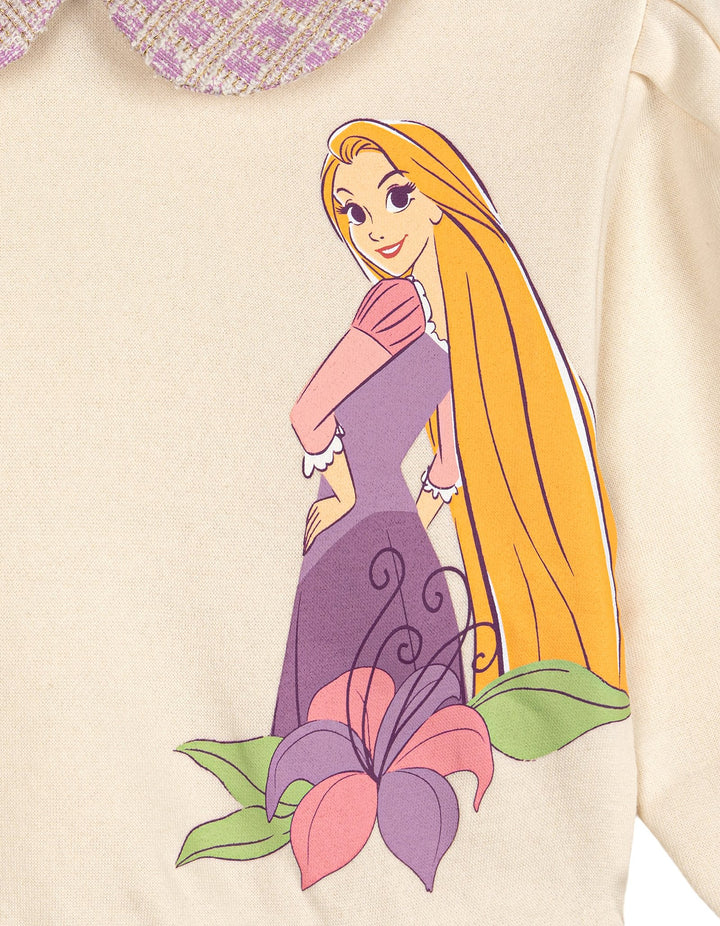 Disney Tangled Rapunzel Fleece Sweatshirt and Plaid Pleated Skirt Set Lilac