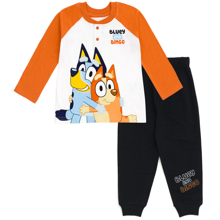 Bluey Boys' 2-Piece Tee and Pants Set Bingo Orange