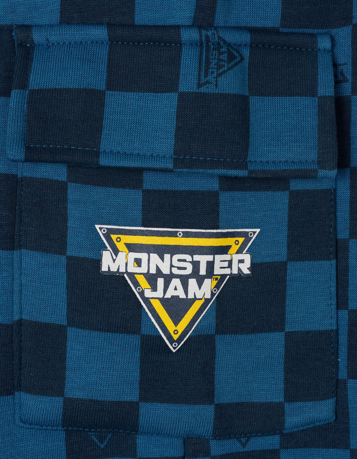 Monster Jam Boys' Fleece 2-Piece Hoodie and Pants Set Navy