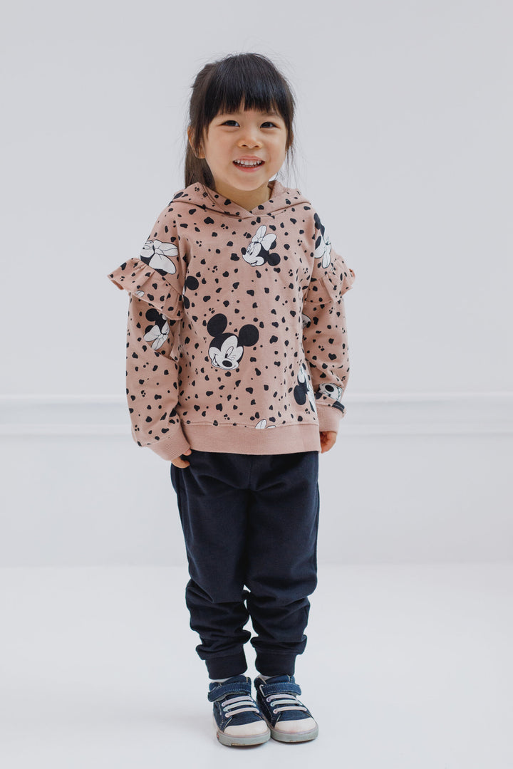 Minnie Mouse Girls' 2-Piece Fleece Hoodie and Pants Set Pink Mickey