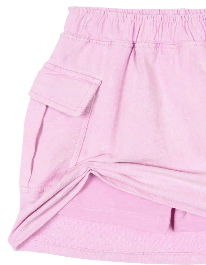 Frozen Girls' 2-Piece Mineral Wash Tee and Skort Set Purple Elsa