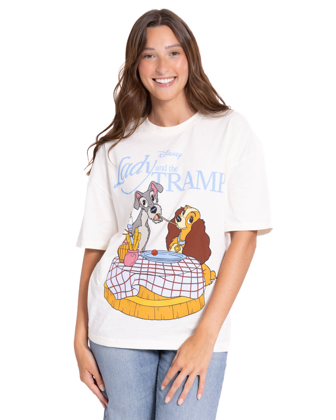 Disney Lady and the Tramp Boys' Short Sleeve T-Shirt Vanilla