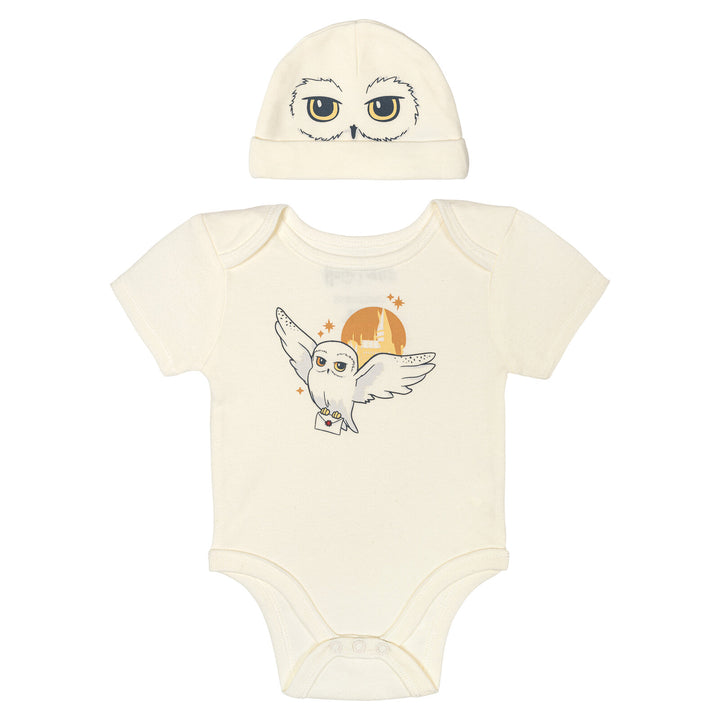 Harry Potter Hedwig Baby Boys' 2-Piece Cosplay Bodysuit and Hat Set Cream