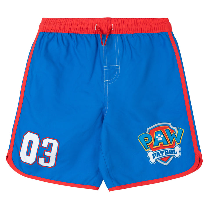 Nickelodeon Paw Patrol 2-Piece Rash Guard and Swim Trunks Set Blue Pinstripe