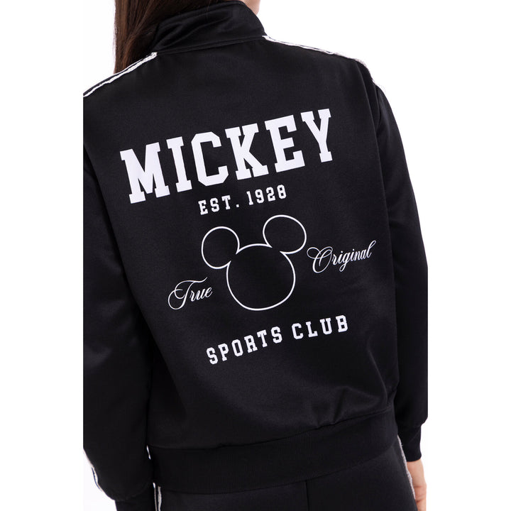 Disney Mickey Mouse Women's Athletic Zip-Up Track Jacket Black