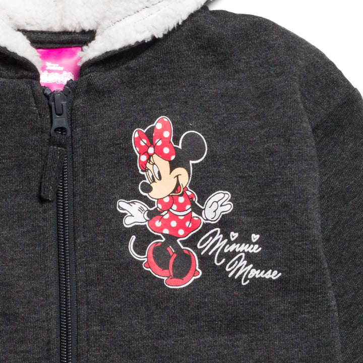 Minnie Mouse Girls' Cosplay Zip-Up Hoodie Charcoal Gray