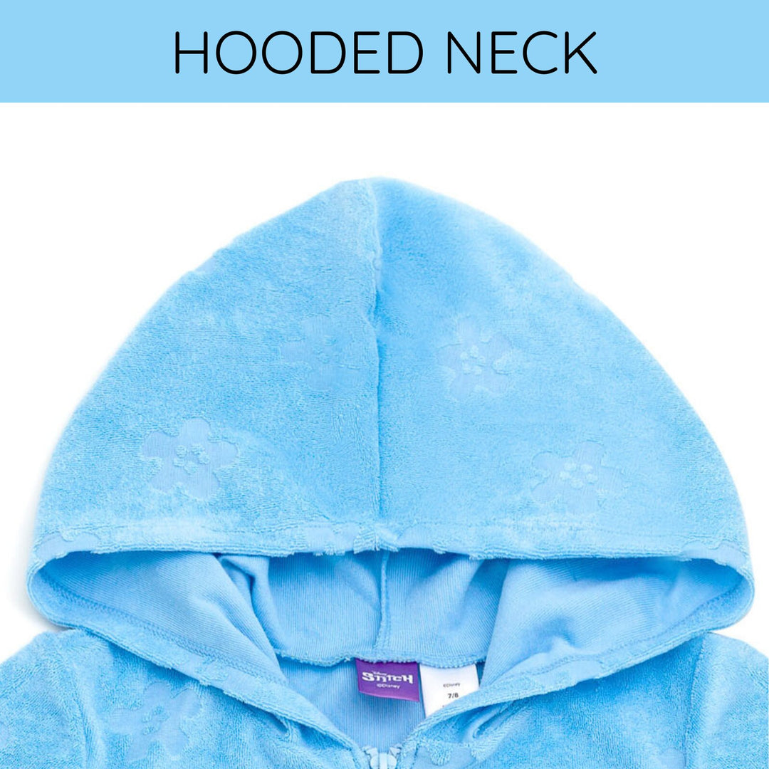 Lilo & Stitch Girls' Hooded Swimwear Cover Up Light Blue