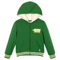 John Deere Boys' Fleece Zip-Up Hoodie Green Cream