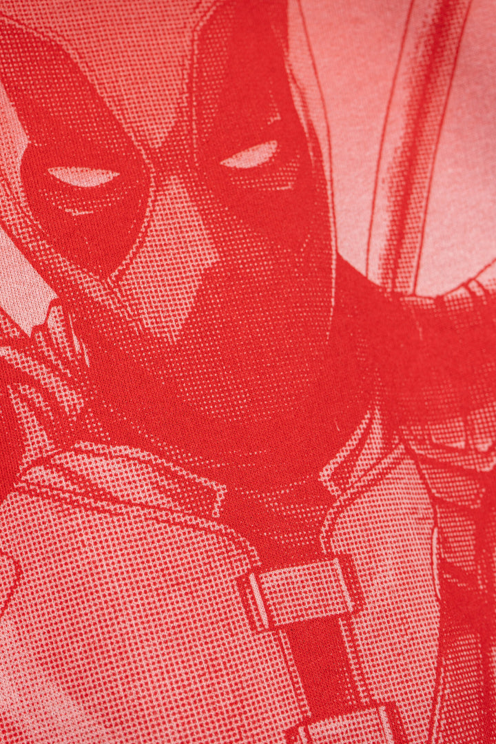 Deadpool Men's Fleece Pullover Hoodie Coral Pink