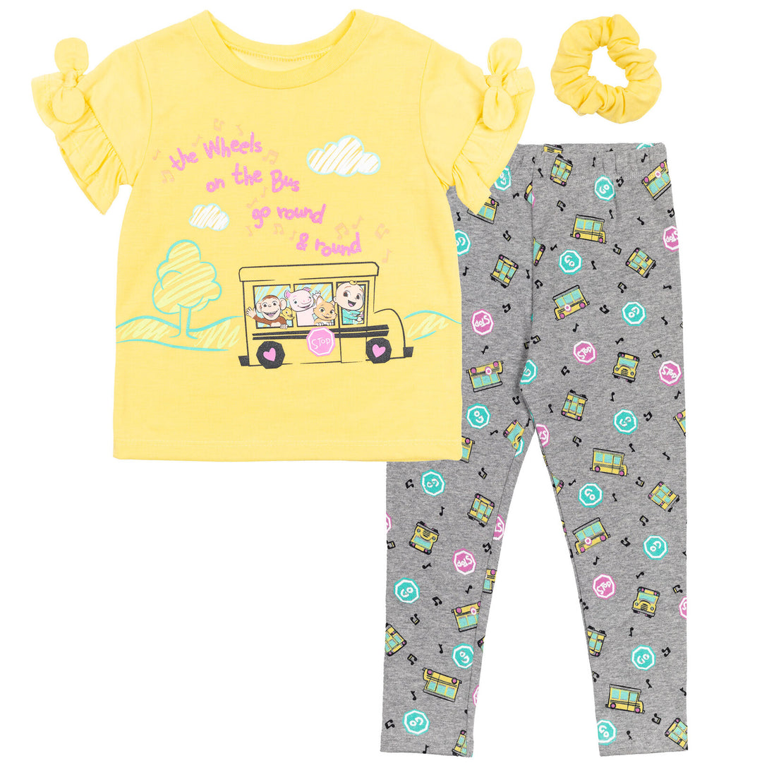 Conjunto de 3 piezas CoComelon JJ: Camiseta Legging Scrunchy