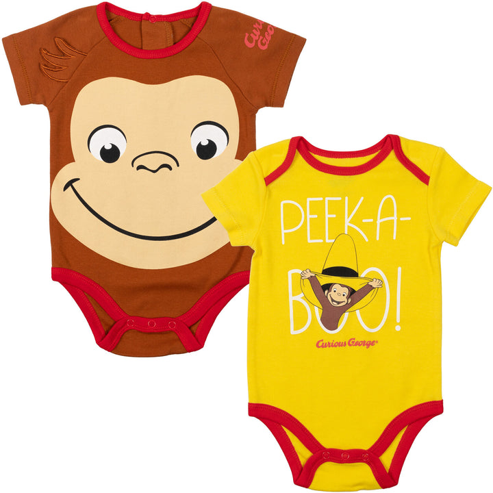 Curious George 2 Pack Short Sleeve Bodysuits