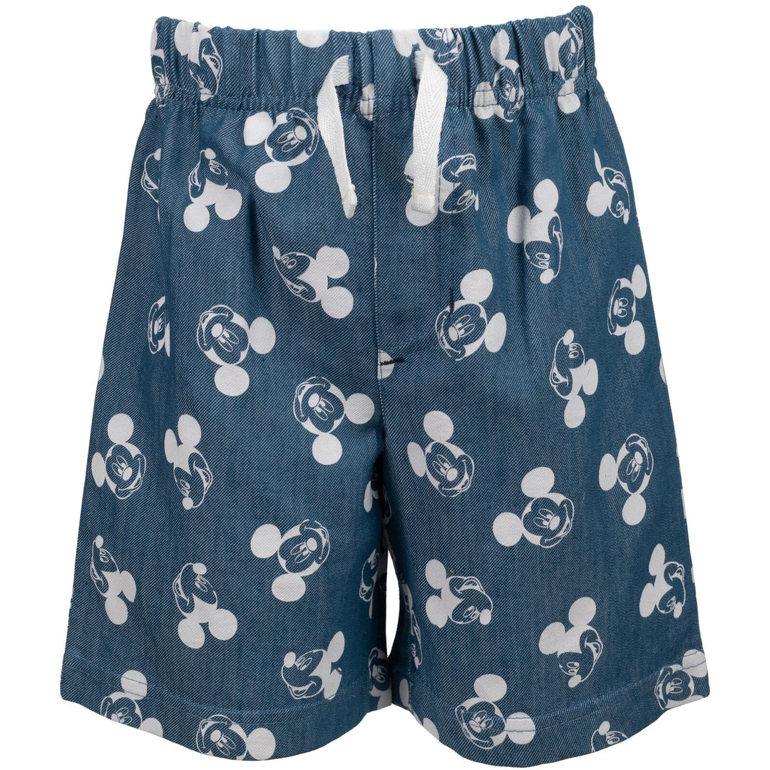 Disney Mickey Mouse Boys' 2-Piece Polo Shirt and Shorts Set Tusk Blue