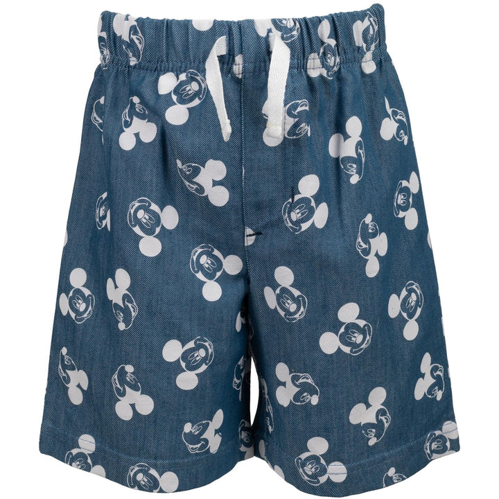 Disney Mickey Mouse Boys' 2-Piece Polo Shirt and Shorts Set Tusk Blue
