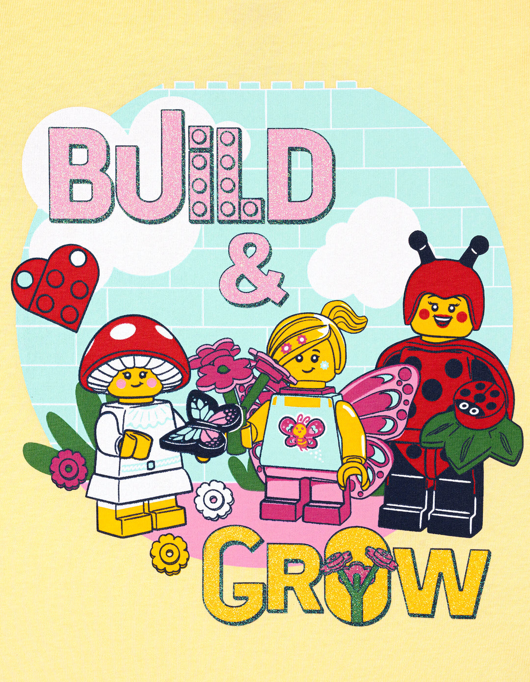 LEGO Girls' Short Sleeve Graphic T-Shirt Garden Friends Yellow