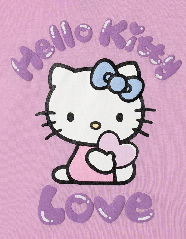 Hello Kitty Girls' 2-Piece T-Shirt and Bike Shorts Set Mulberry