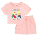 Minnie Mouse Girls' 2-Piece Mineral Wash Tee and Skort Set Pink